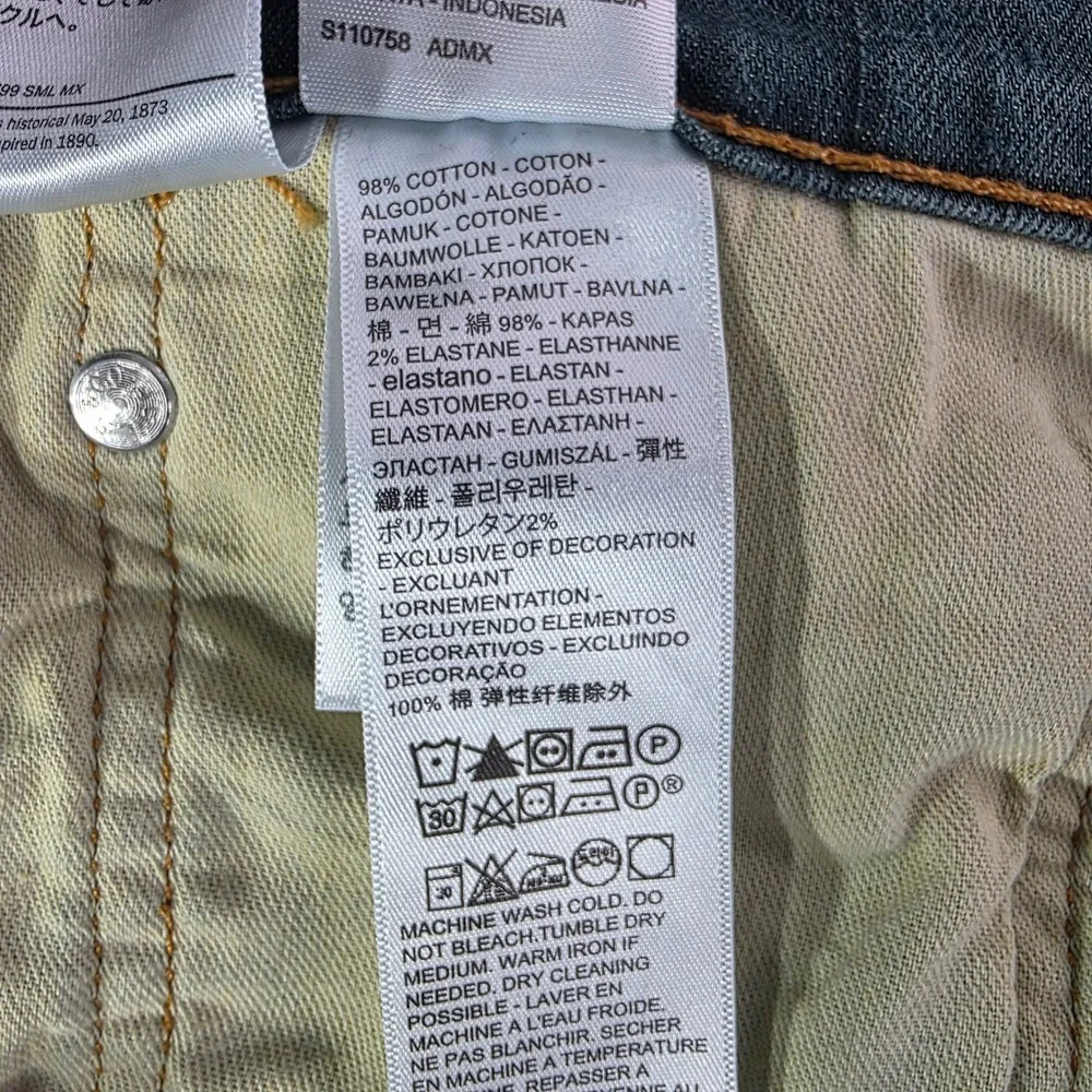 Levis 511 Slim Fit Dark Wash Blue Denim Jeans Mens 35x31